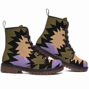 Men Violet Dress Leather Work Boots