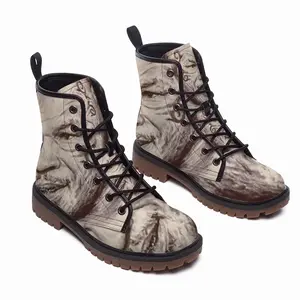 Men Mike Tyson Portrait Leather Work Boots