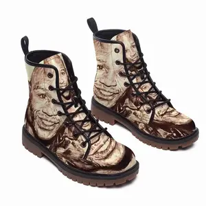 Men Floyd Mayweather Jr Portrait Leather Work Boots