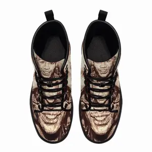 Men Floyd Mayweather Jr Portrait Leather Work Boots