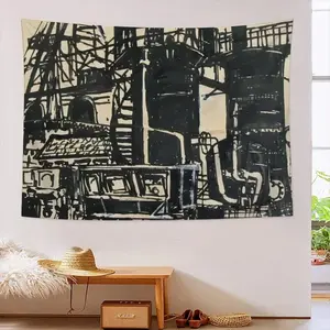 Gas Works Wall Tapestry (Multi-Size, Horizontal)