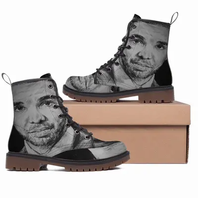 Men Aubrey Drake Graham Portrait Leather Work Boots