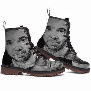 Men Aubrey Drake Graham Portrait Leather Work Boots