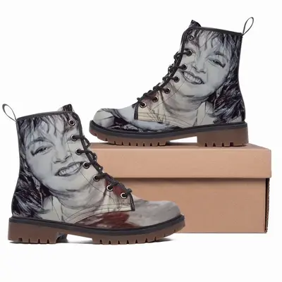 Men Roseanne Barr Leather Work Boots