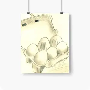 6 Eier Im Karton Six Eggs In The Cardboard Self Adhesive Poster (Multi-Size)