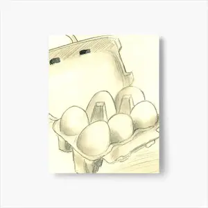 6 Eier Im Karton Six Eggs In The Cardboard Self Adhesive Poster (Multi-Size)