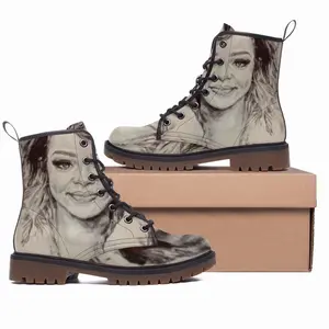 Men Rihanna Portrait Leather Work Boots