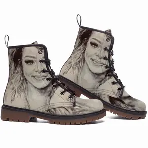 Men Rihanna Portrait Leather Work Boots