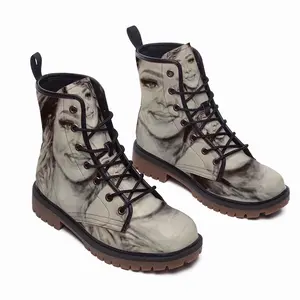 Men Rihanna Portrait Leather Work Boots