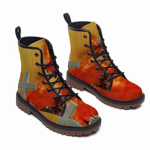 Men Eternal Flames Leather Work Boots