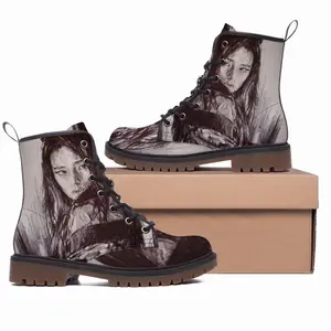 Men Portrait Of Gong Li Leather Work Boots