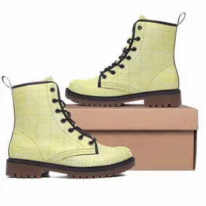 Men Yellow Leather Work Boots