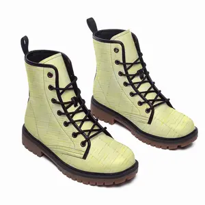 Men Yellow Leather Work Boots