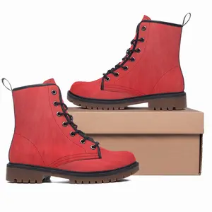 Men Red Leather Work Boots