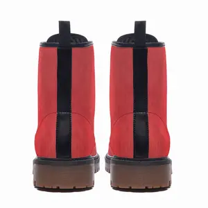 Men Red Leather Work Boots