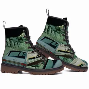 Men The Lunar Dunes Of Emerald Leather Work Boots