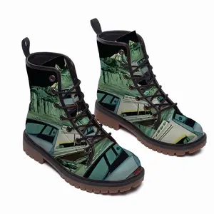 Men The Lunar Dunes Of Emerald Leather Work Boots