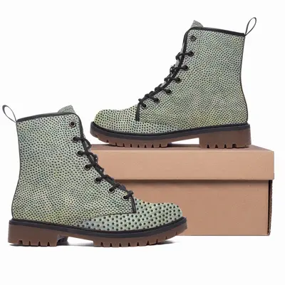 Men Yellow-Green Leather Work Boots