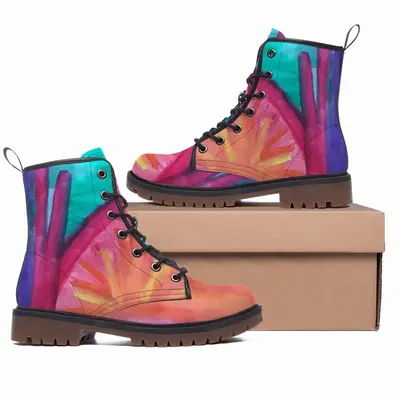 Men Colorful Straws Leather Work Boots