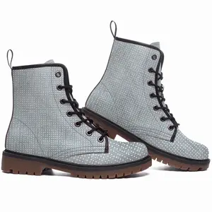 Men Silver Leather Work Boots