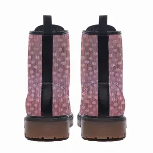 Men Spindles Pink Leather Work Boots