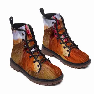 Men Rooster Stare Down Leather Work Boots