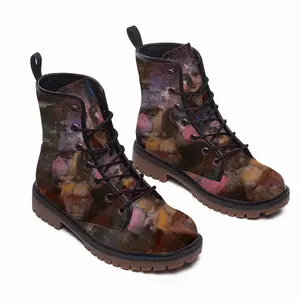 Men Paint Leather Work Boots