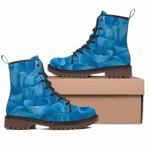 Men Blue Dahlia Leather Work Boots