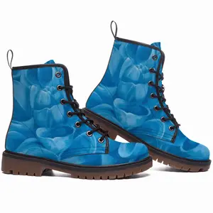 Men Blue Dahlia Leather Work Boots