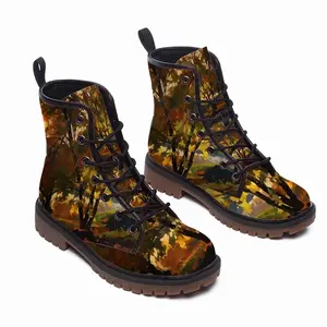 Men Autumn Sunset Leather Work Boots