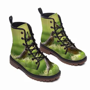 Men Bird In High Park Grass Leather Work Boots