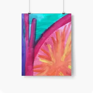 Colorful Straws Self Adhesive Poster (Multi-Size)