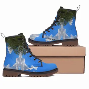 Men Dragon Clouds Leather Work Boots