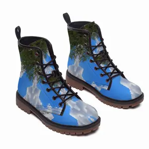 Men Dragon Clouds Leather Work Boots