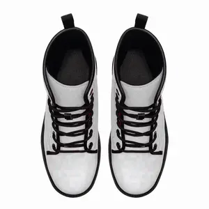 Men White-Soft Colorful Leather Work Boots