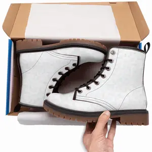 Men White-Soft Colorful Leather Work Boots