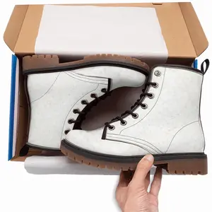 Men Bloomers White Leather Work Boots