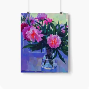 Peonies Self Adhesive Poster (Multi-Size)