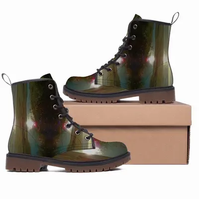 Men Alien Sun Spider Leather Work Boots