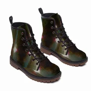 Men Alien Sun Spider Leather Work Boots