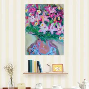 Lilies On White Self Adhesive Poster (Multi-Size)