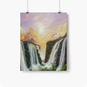 Among The Waterfalls Self Adhesive Poster (Multi-Size)