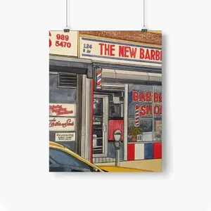 The New Barber Shop New York City Self Adhesive Poster (Multi-Size)