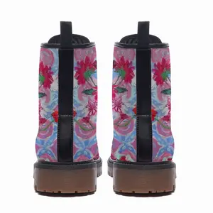 Men Bouquet Dahlias Leather Work Boots