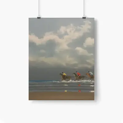 Beach With Riders Self Adhesive Poster (Multi-Size)