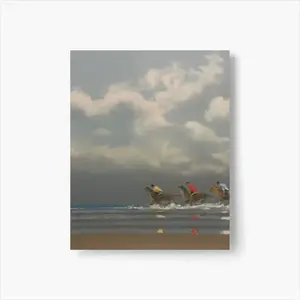 Beach With Riders Self Adhesive Poster (Multi-Size)