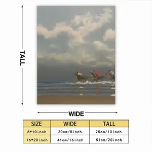 Beach With Riders Self Adhesive Poster (Multi-Size)