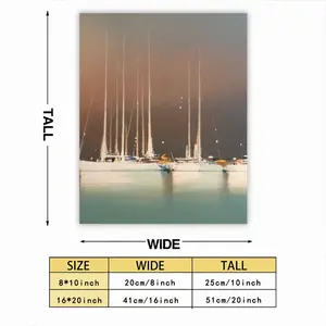 Sailboats In Thunderstorm Self Adhesive Poster (Multi-Size)