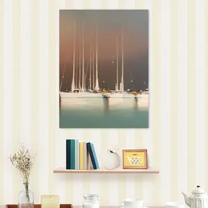 Sailboats In Thunderstorm Self Adhesive Poster (Multi-Size)