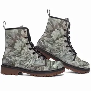 Men Winter Flower Leather Work Boots